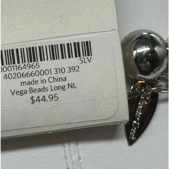 ColdWater Creek Stunning Very Long Silver Tone Bead Stations With Crystals - Picture 9 of 12